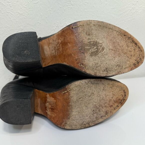 Rag & Bone Newbury Black Leather Booties Size 7.5 Block Heel - Picture 7 of 9